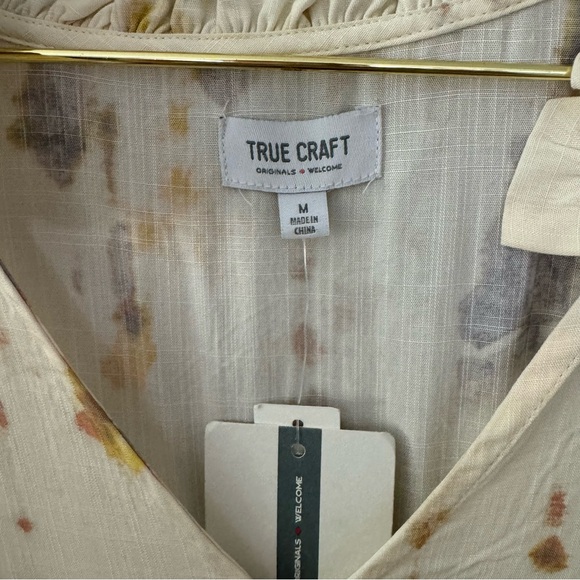 NWT True Craft Ivory Tie Dye Tiered Long Sleeve Dress with Ruffle Details - Picture 5 of 7